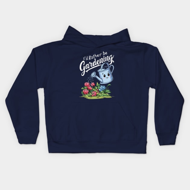 I'd Rather Be Gardening. Gardening Lover Kids Hoodie by Chrislkf